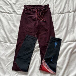 The Upside Womens Size 4 Leggings Purple Drawstring Activewear Yoga Workout